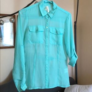 Sea foam green blouse